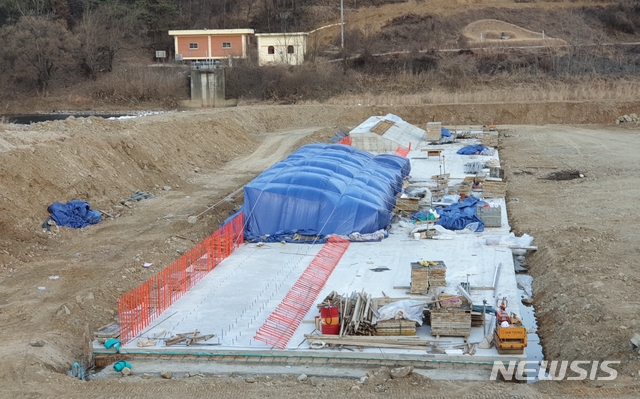 【보은=뉴시스】충북 보은 새중원정지구 농업생산기반 조성사업 현장.(사진=보은군 제공) photo@newsis.com