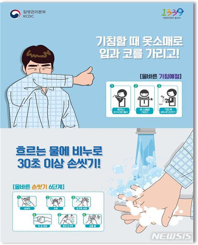 【제주=뉴시스】배상철 기자 = 기침예절 지키기 및 올바른 손씻기. 2019.01.23. (사진=제주도 제공) bsc@newsis.com