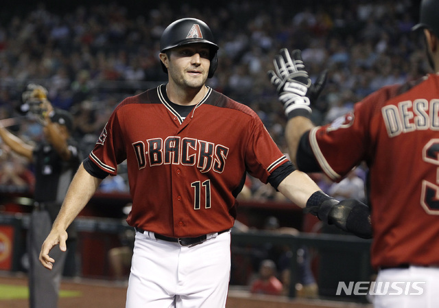【피닉스=AP/뉴시스】 LA 다저스 유니폼 입은 A.J.폴락.