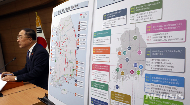 【세종=뉴시스】강종민 기자 = 홍남기 부총리 겸 기획재정부 장관이 29일 오전 정부세종청사에서 예비타당성조사 면제 사업을 발표하고 있다. 2019.01.29. ppkjm@newsis.com