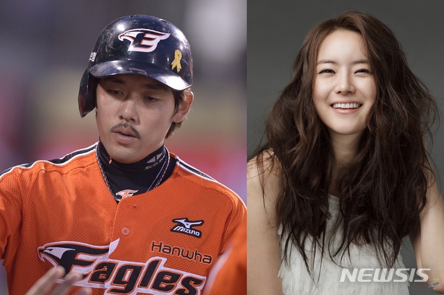 이용규(왼쪽), 유하나