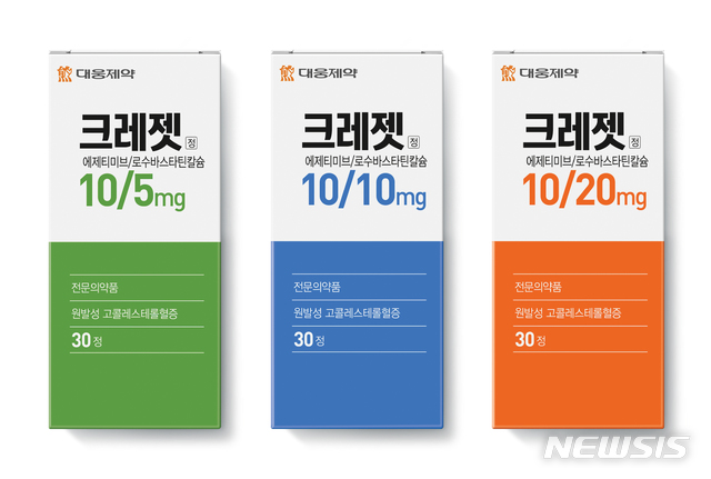 【서울=뉴시스】대웅제약은 고지혈증 치료제 ‘크레젯정’의 지난해 원외처방 실적(병원을 방문한 외래 환자들에게 처방되는 의약품의 매출)이 105억원을 기록했다고 12일 밝혔다. 2019.02.12.(사진= 대웅제약 제공)photo@newsis.com