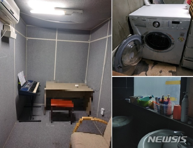 【서울=뉴시스】서울 시내의 한 악기 연습실. 이 같은 연습실에는 숙식까지 해결하는 청년들이 많지만, 방화 시설이 제대로 갖춰져 있지 않은 경우가 많은 것으로 파악됐다. 2019.2.15&nbsp; photo@newsis.com