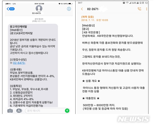 【서울=뉴시스】불법 대부업체 광고(자료제공 = 금융감독원)