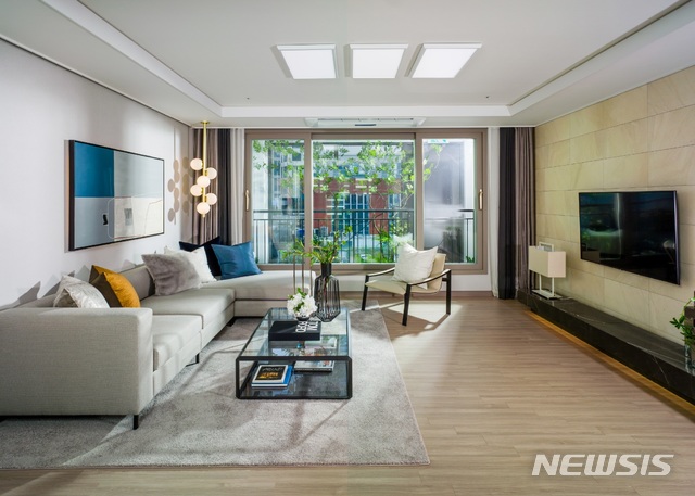 【서울=뉴시스】탕정지구지웰시티푸르지오 내부 전경