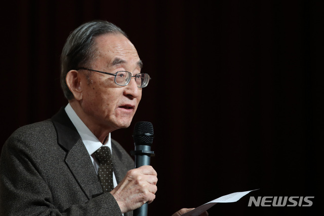 [서울=뉴시스]박미소 수습기자 = 김명혁 한국복음주의협의회 명예회장. 2019.02.27. misocamera@newsis.com