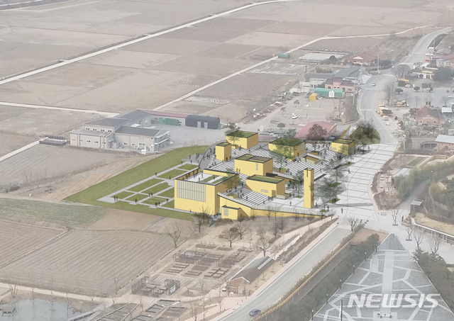 【김해=뉴시스】김상우 기자 =경남 김해시 봉하마을에 대통령 기념관인 김해시민문화체험전시관이 사업비는 138억원을 들여 8092㎡ 부지에 지상 2층, 연면적 3744㎡ 규모로 2020년 5월 완공한다. 2019.03.06 (조감도=김해시 제공)&nbsp; photo@newsis.com