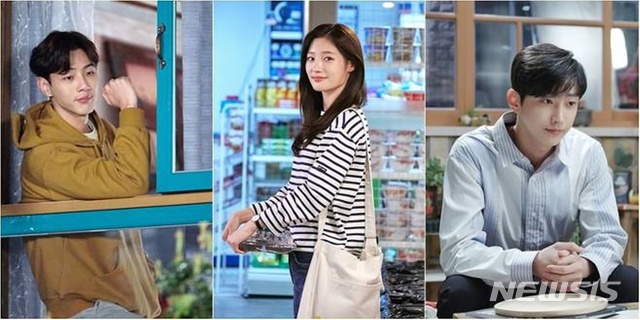 왼쪽부터 지수, 정채연, 진영