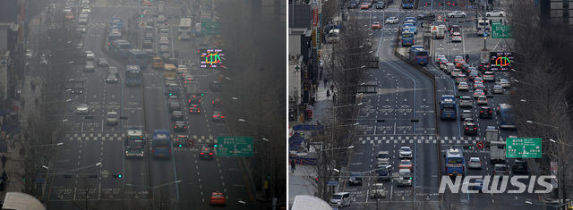 【서울=뉴시스】20일 오전 서울에 내려졌던 초미세먼지(PM-2.5) 주의보가 21일 오전 1시 기준으로 해제됐다. (사진=뉴시스 DB)