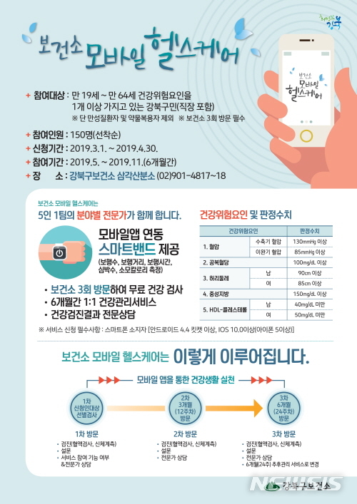 【서울=뉴시스】서울 강북구 모바일헬스케어. 2019.03.22. (사진=강북구 제공)