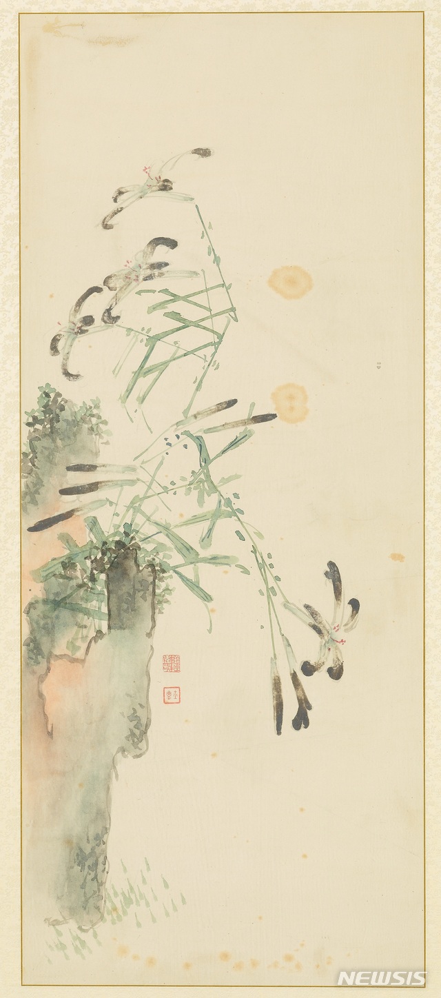 김수철 '백합도', 조선 19세기 중반, 종이에 엷은 색, 2018년 손창근 기증 