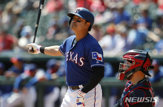 추신수 침묵, 2경기 연속 무안타…타율 0.100