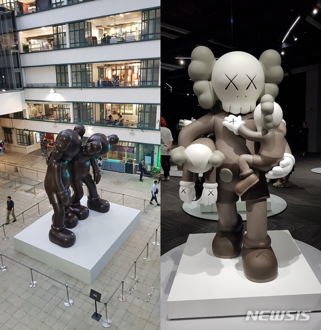 【홍콩=뉴시스】 박현주 미술전문기자 = 홍콩아트바젤기간 컨벤션 센터 주변에 위치한 PMQ에서 동시대 가장 인기있는 작가로 급부상한 카우스의 대형 조각 전시가 열려 세계 미술애호가들의 발길이 끊이지 않았다.