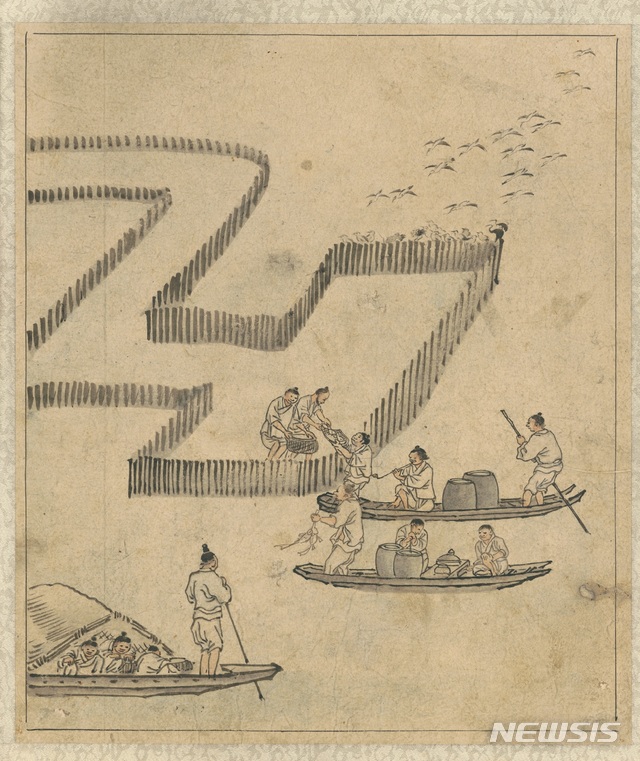 보물 제527호 단원풍속도첩 중 '고기잡이'