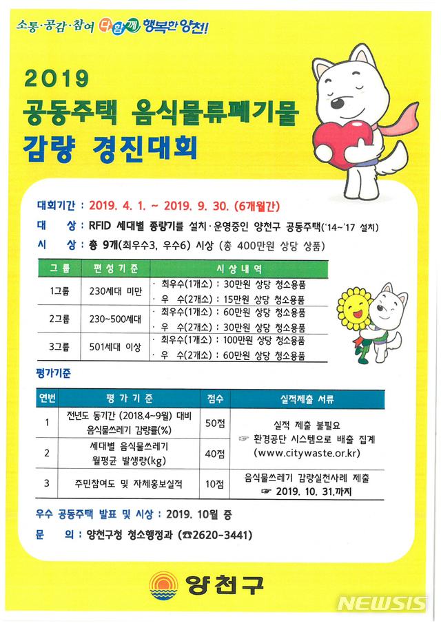 【서울=뉴시스】 양천구 공동주택 음식물류폐기물 감량경진대회. 2019.04.03. (사진= 양천구 제공)