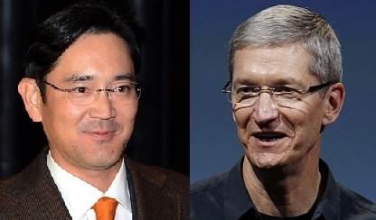 【서울=뉴시스】이재용 삼성전자 부회장과 팀쿡 애플 CEO.