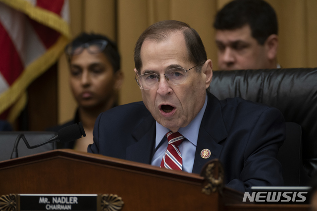 House Judiciary Committee Chair Jerrold Nadler, D-N.Y., speaks as he passes a resolution to subpoena special counsel Robert Mueller's full report, on Capitol Hill in Washington, Wednesday, April 3, 2019. (AP Photo/J. Scott Applewhite)