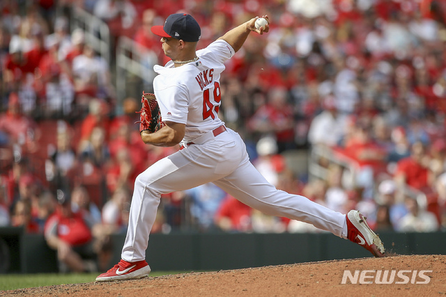 【세인트루이스(미국)=AP/뉴시스】 세인트루이스 카디널스 조던 힉스