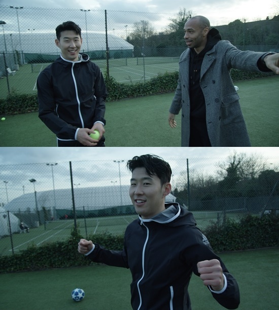 손흥민(왼쪽)과 앙리