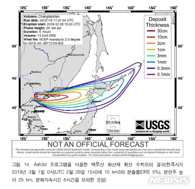 "백두산 분화시 北·日 등 동북아 혼란…韓도 영향"