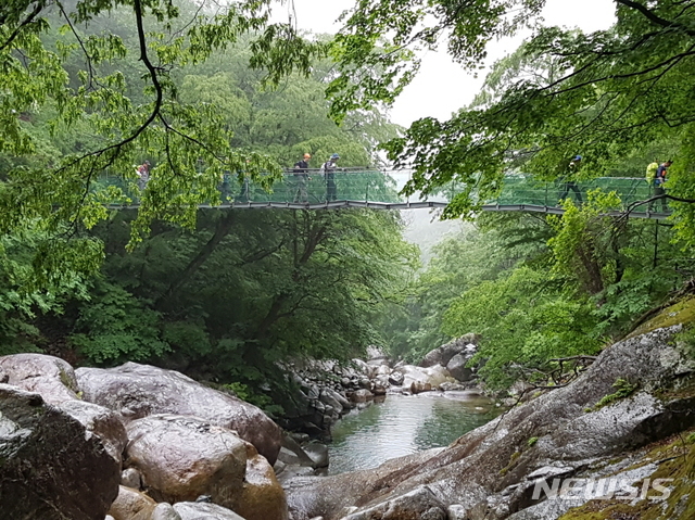 【산청=뉴시스】 정경규 기자 = 지리산 칠선계곡 비선담.