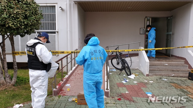 【진주=뉴시스】정경규 기자 = 경남 진주시 가좌동 방화·살해현장. 