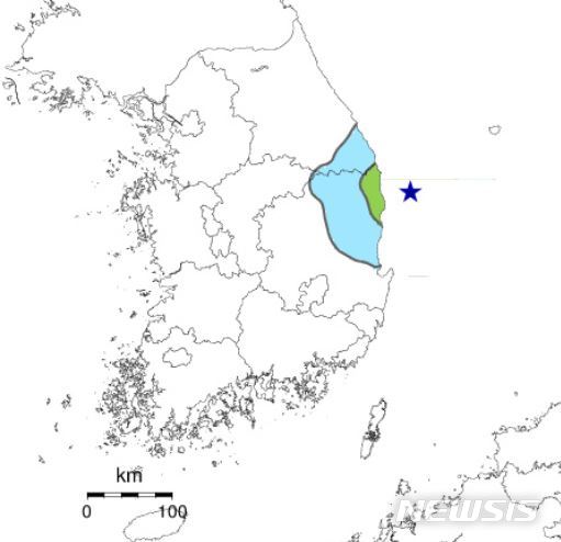 【울진=뉴시스】이은혜 기자 = 22일 경북 울진군 해역에서 3.8 규모의 지진이 발생했다. 2019.04.22. (사진=기상청 제공) photo@newsis.com