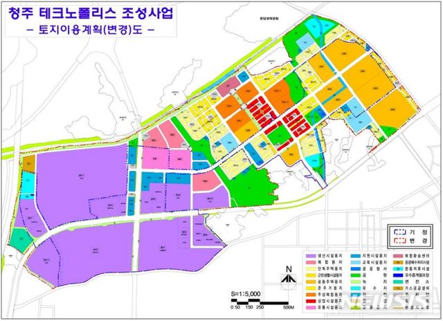 【청주=뉴시스】청주테크노폴리스 조성사업 토지이용계획(변경)도. (사진=청주시 제공) photo@newsis.com