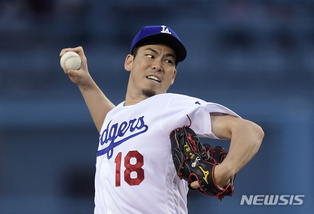 [로스엔젤레스=AP/뉴시스]메이저리그 LA 다저스 시절의 마에다 겐타. 2025.11.26. 