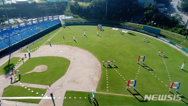 【보은=뉴시스】충북 보은 스포츠파크 드론 레이싱 경기장.(사진=보은군 제공)photo@newsis.com
