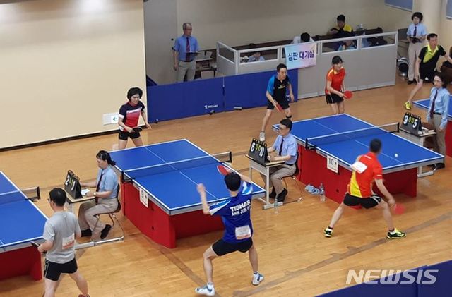 【서울=뉴시스】서울시 직장인 탁구대회. 2019.05.27. (사진=서울시 제공)