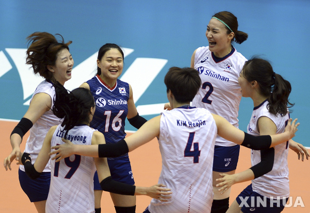 【마카오=신화/뉴시스】 한국 여자배구 대표팀