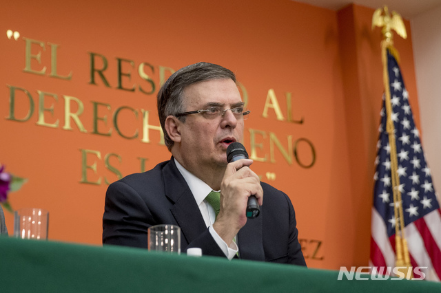 【워싱턴=AP/뉴시스】마르셀로 에브라드 멕시코 외교장관. 2019.6.4