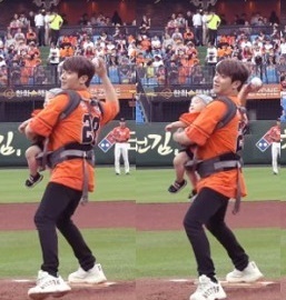 최민환 사과 "아기 안고 시구, 위험할 수 있었는데···"