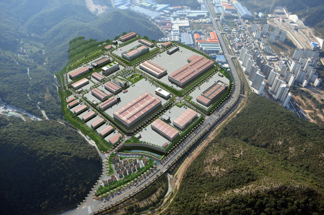 【서울=뉴시스】 부산·진해경제자유구역청 명동지구 산업단지 조감도 (제공=반도건설)