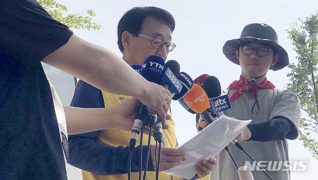 【부다페스트(헝가리)=뉴시스】조인우기자 =최규식 주헝가리 한국대사가 10일 오전(현지시각) 헝가리 부다페스트 다뉴브강 현장CP에서 발언을 하고 있다. 2019.06.10. join@newsis.com