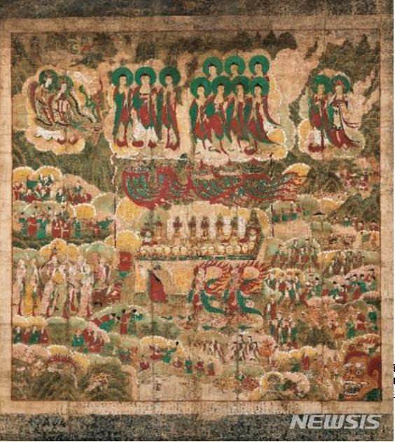 【서울=뉴시스】<감로탱화(甘露幀畵)>, color on silk, 197×221cm, 1681, 보물제1239호, 경매 추정가 별도 문의