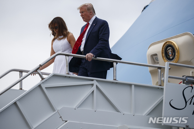 트럼프 대통령, 재선 출정식 열리는 올랜도 도착 
