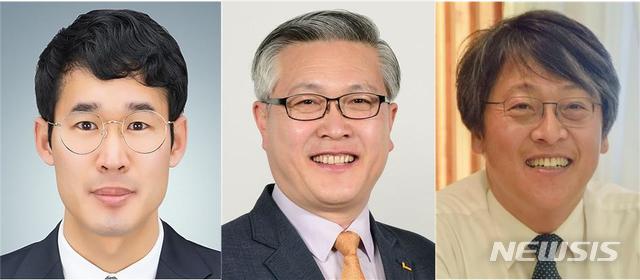 【창원=뉴시스】 오는 7월 8~12일 실시하는 정의당 경남도당위원장 선거 후보로 등록한 김용국(왼쪽부터) 도당 부위원장, 노창섭 창원시의원, 조형래 도당 정책위원장.2019.06.21.(사진=정의당 경남도당 제공) photo@newsis.com