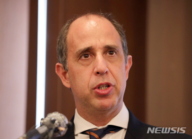 【서울=뉴시스】 전진환 기자 = 토마스 오헤아 킨타나 UN 북한인권 특별보고관이 21일 오후 서울 태평로 프레스센터에서 방한 결과 기자회견을 하고 있다. 2019.06.21.&nbsp; amin2@newsis.com