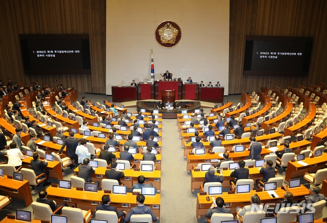 【서울=뉴시스】고승민 기자 = 문희상 국회의장이 24일 서울 여의도 국회에서 열린 제369회국회(임시회) 제1차 본회의를 주재하고 있다. 2019.06.24. kkssmm99@newsis.com