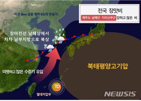 【서울=뉴시스】기상청이 내놓은 이번 장마전선에 대한 설명 자료. 2019.6.25(사진=기상청 제공) photo@newsis.com
