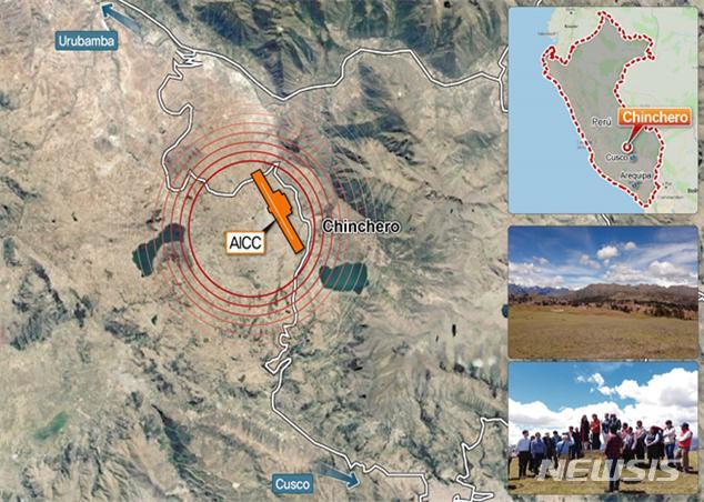 【서울=뉴시스】홍찬선 기자 = 한국공항공사가 세계 문화유산 마추픽추의 관문 '페루 친체로 신공항 건설 사업'을 착수 한다고 했다고 1일 밝혔다. 사진은 오는 2024년 완공 예정이 페루 신체로 신공항의 위치도. 2019.10.30(사진=국토교통부 제공) photo@newsis.com 