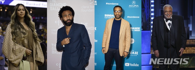 왼쪽부터 비욘세, 도널드 글러버, 추이텔 에지오포, 제임스 얼 존스