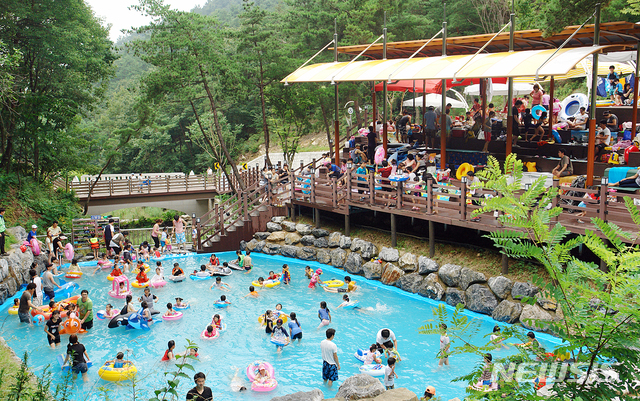 송정자연휴양림 물놀이장 개장 (사진=칠곡군 제공)
