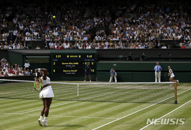 [런던=AP/뉴시스] 2019년 윔블던 테니스대회 여자 단식 결승 장면. 2019.07.13