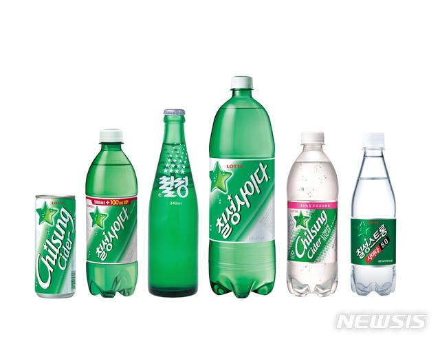【서울=뉴시스】롯데칠성음료의 '칠성사이다'브랜드 제품군