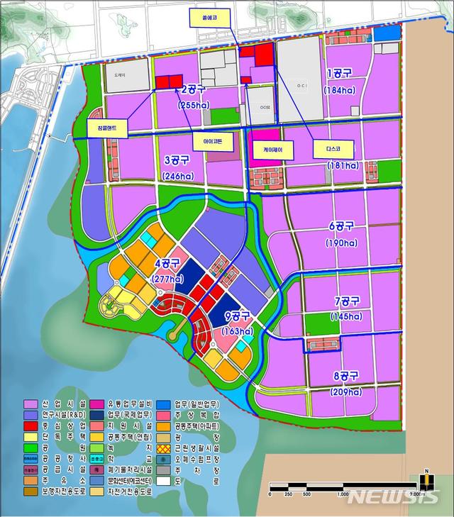 새만금산업단지 기업별 투자 위치도. 2019.07.24. (사진=새만금개발청 제공)