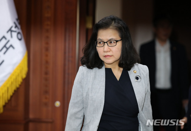 【서울=뉴시스】박미소 기자 = 유명희 산업통상자원부 통상교섭본부장. 2019.08.05. misocamera@newsis.com