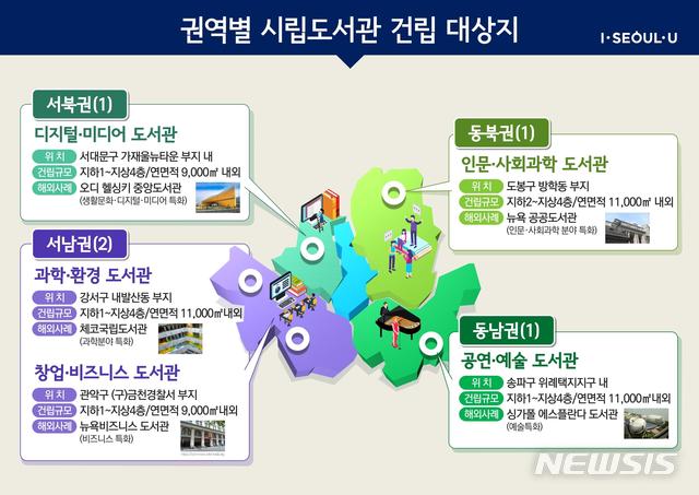 【서울=뉴시스】 서울 권역별 시립도서관 건립 대상지. 2019.08.13. (그림=서울시 제공) 